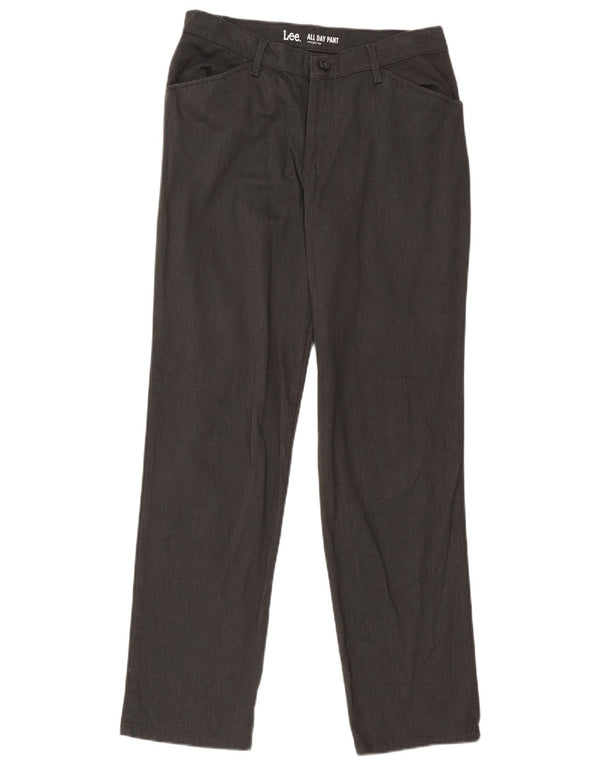 Lee Calça masculina reta casual média W30 L31 algodão cinza