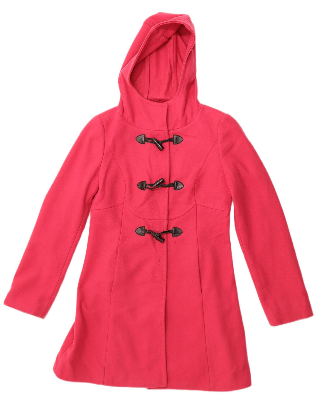 Casaco Duffle feminino com capuz BENETTON IT 42 lã rosa médio
