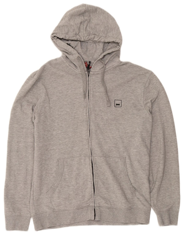 Suéter Carrera feminino com capuz e zíper UK 18 XL algodão manchado cinza