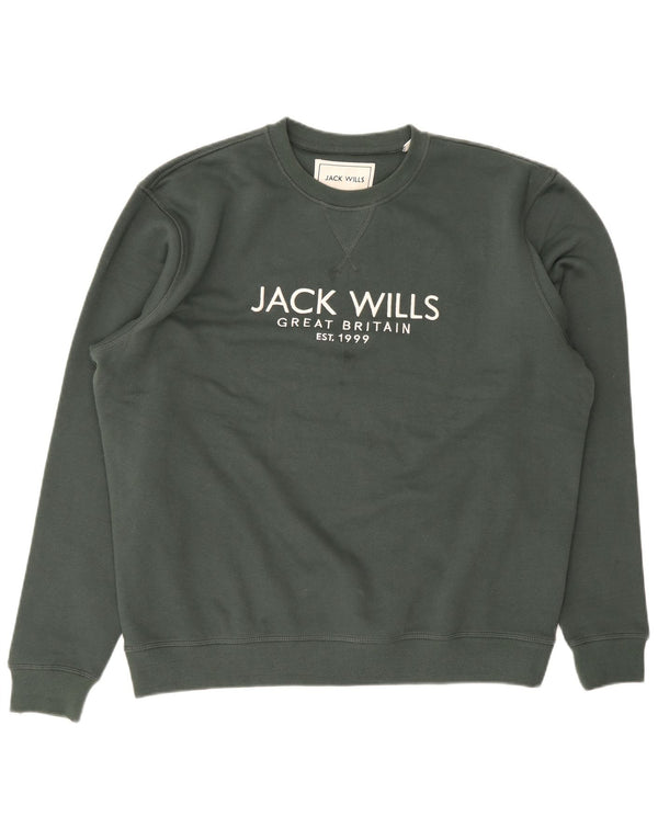 Jack Wills moletom gráfico masculino Jumper XL algodão cáqui