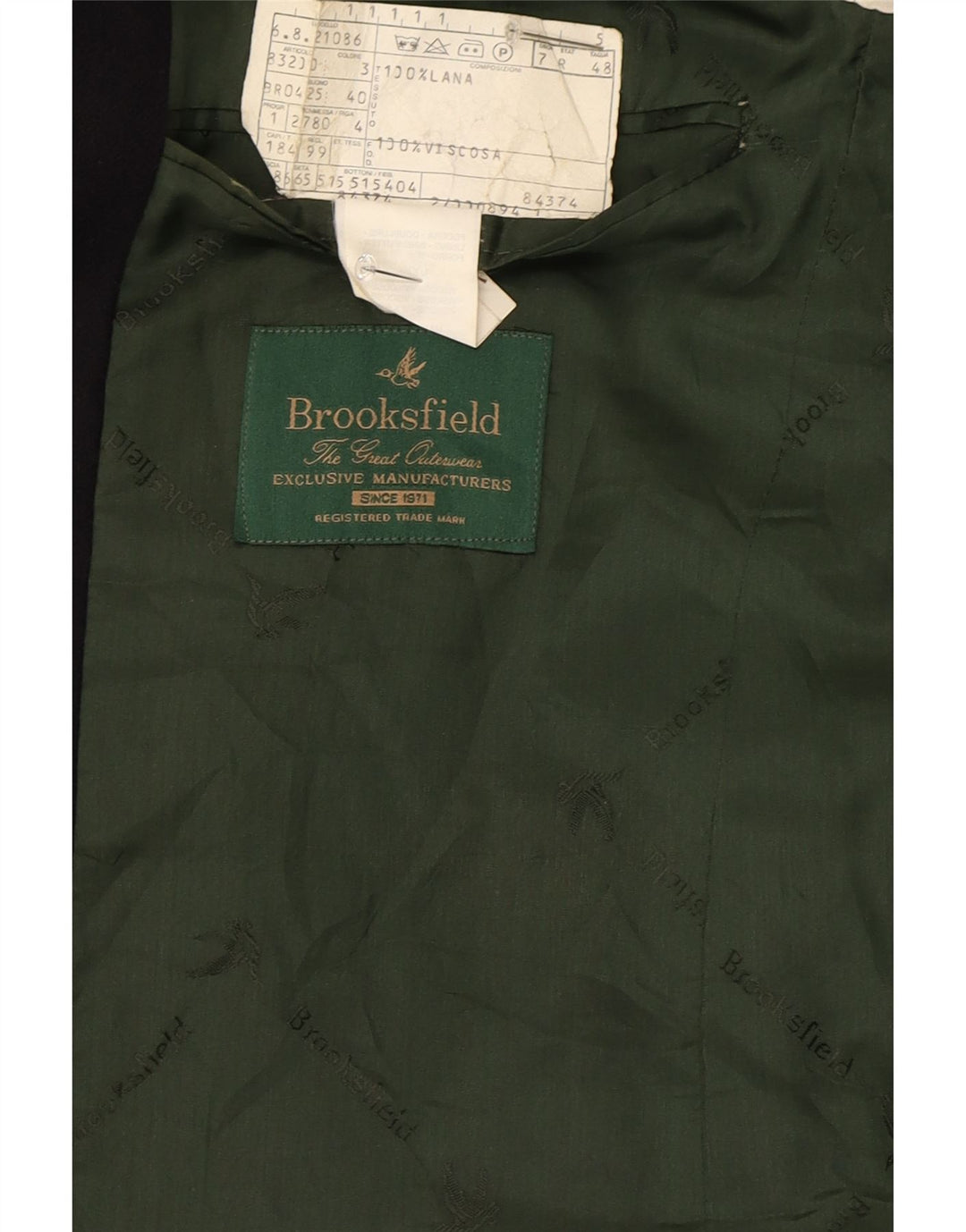 Jaqueta blazer masculina Brooksfield com 2 botões IT 48 lã preta média