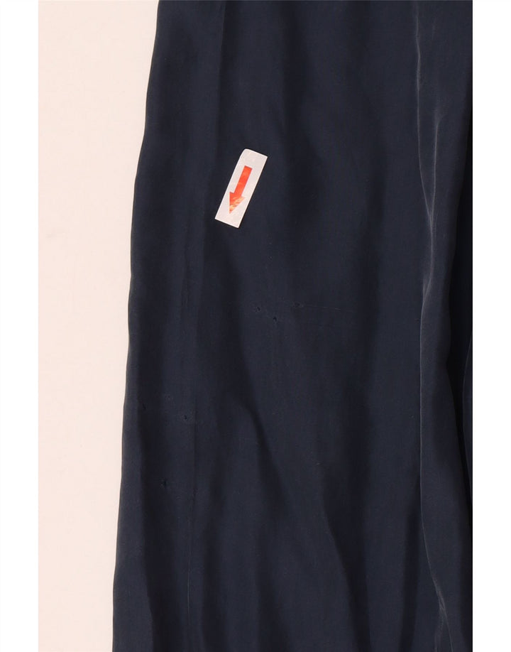 Camisa masculina vintage grande seda azul marinho