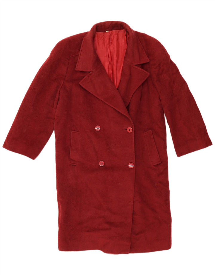 Casaco feminino VINTAGE com peito duplo IT 48 XL lã borgonha