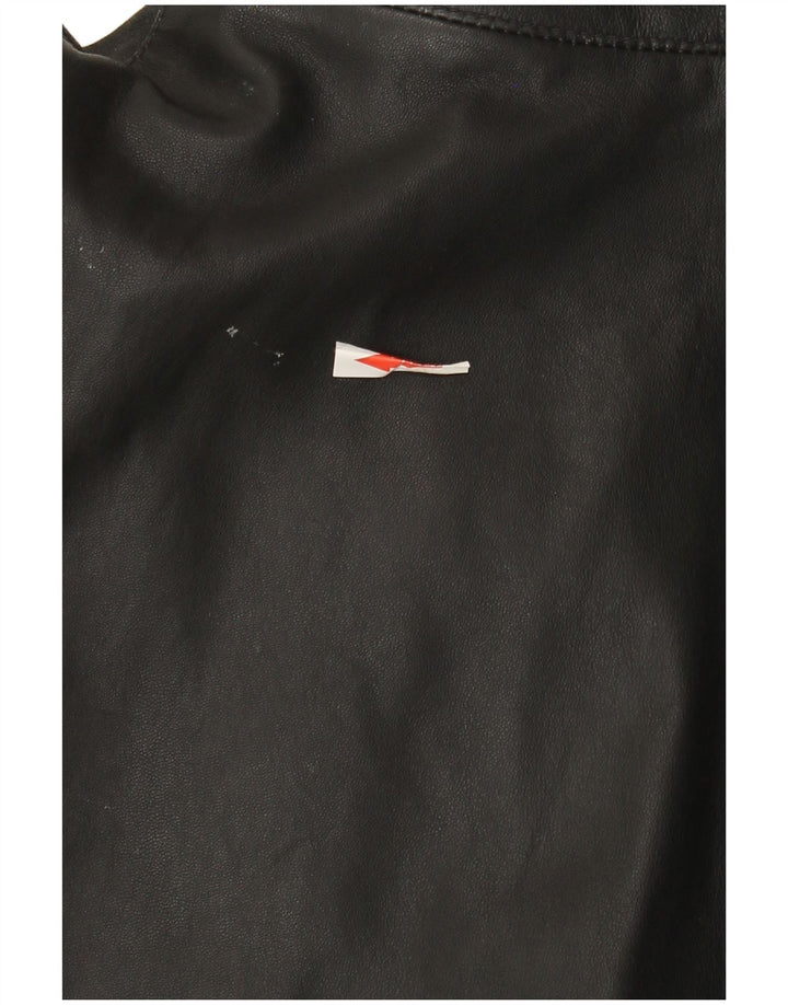Jaqueta de couro masculina vintage de ajuste solto Reino Unido 36 couro preto pequeno