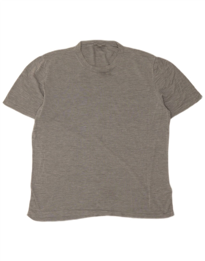 Camiseta masculina Cos Top grande algodão manchado cinza