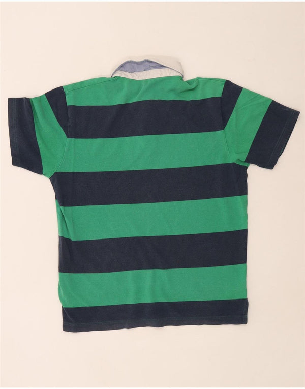 Camisa polo masculina de rugby Gant grande algodão listrado azul marinho