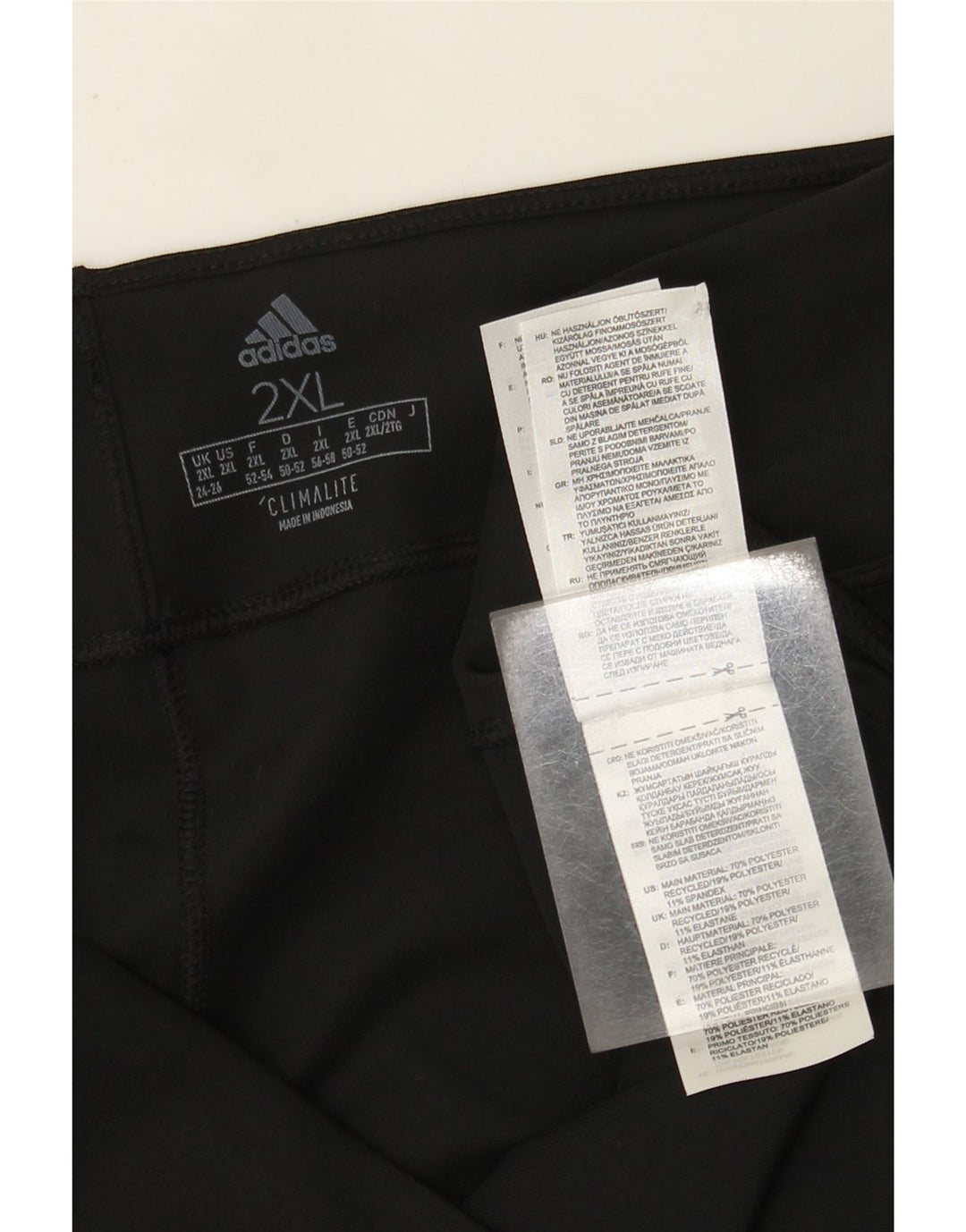 Adidas Mulher Climalite Capri Leggings UK 24/26 2XL Preto Poliéster