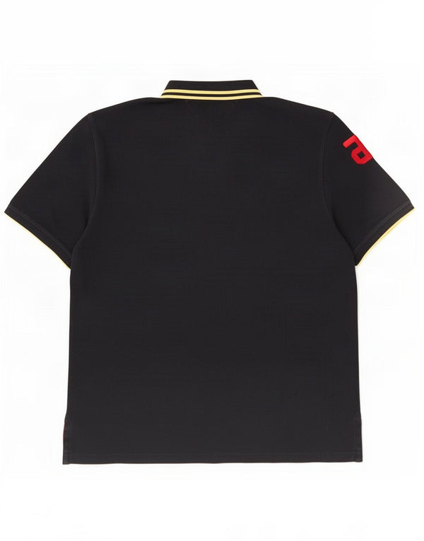 Camisa polo masculina Tommy Hilfiger gráfica 2XL algodão listrado preto