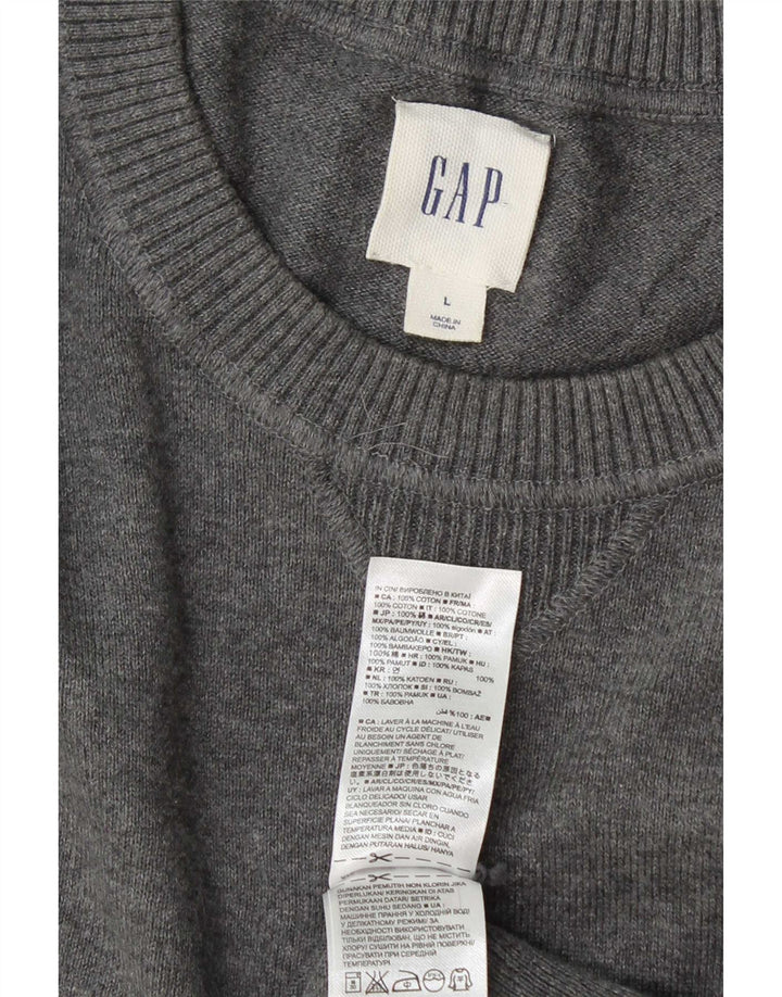 Suéter masculino Gap com gola redonda e algodão cinza grande