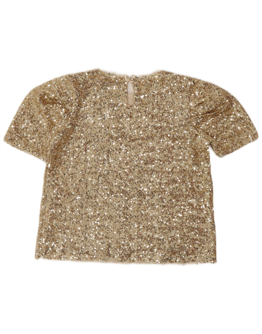 Zara Blusa Meninas Top 13-14 Anos Poliéster Dourado