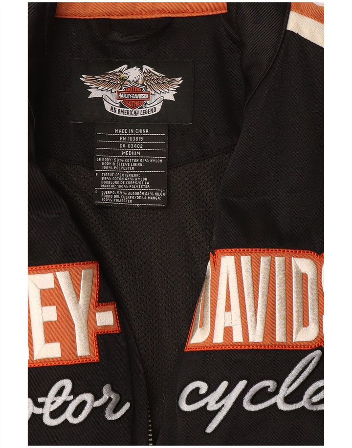 Jaqueta feminina de agasalho Harley Davidson UK 14 médio preto colorblock