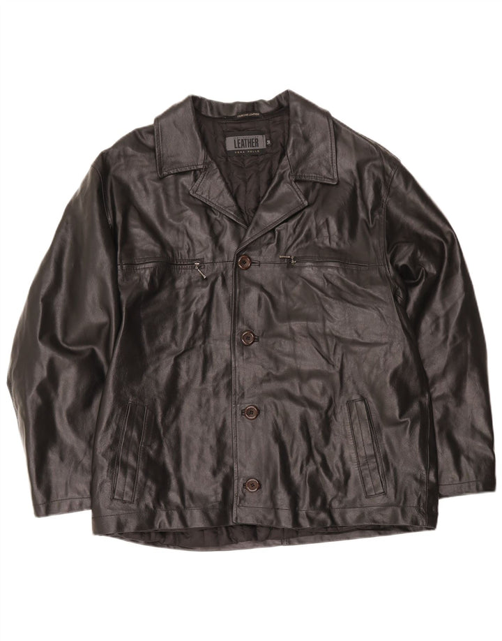 Jaqueta de couro masculina Metropolitan IT 50 grande preta