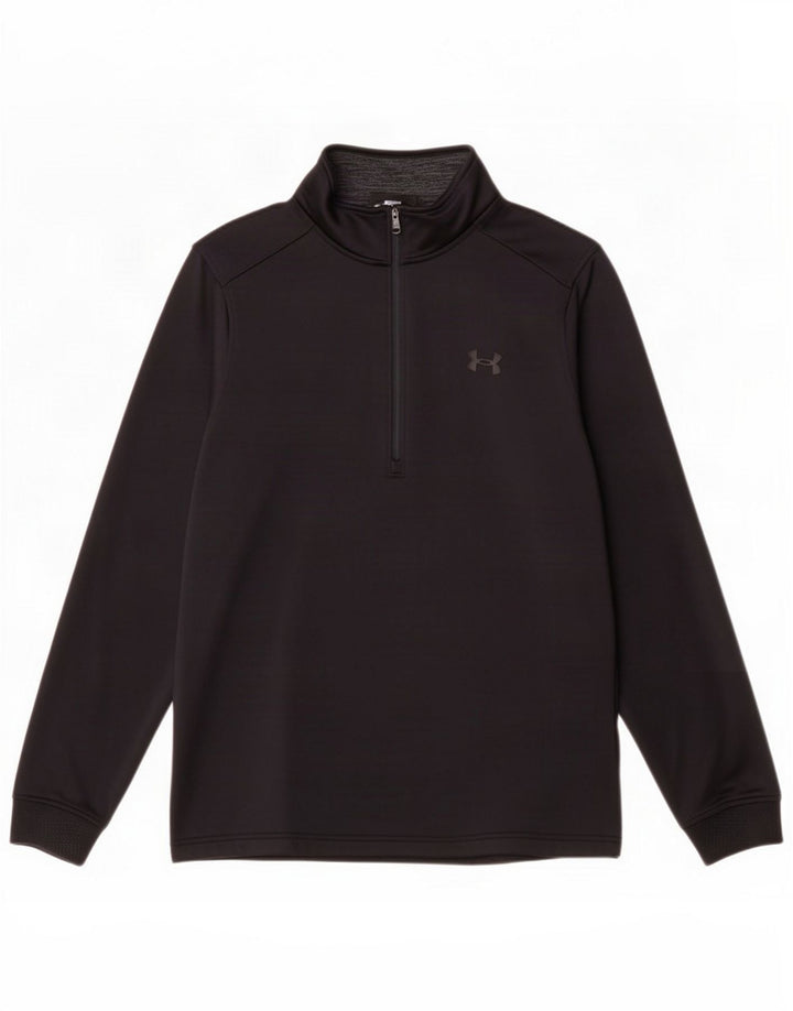 Under Armour Masculino Cold Gear Zip Neck Pulôver Treino Top Pequeno Preto