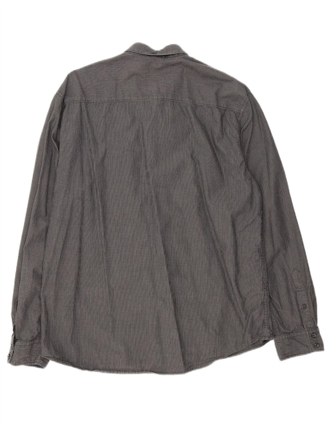 Camisa masculina TOM TAILOR XL cinza listrado algodão