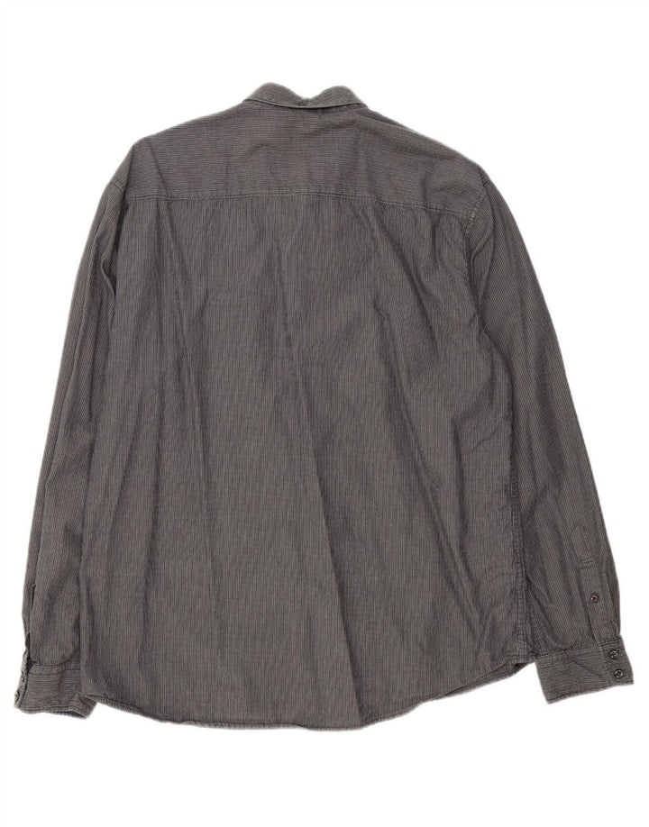 Camisa masculina TOM TAILOR XL cinza listrado algodão