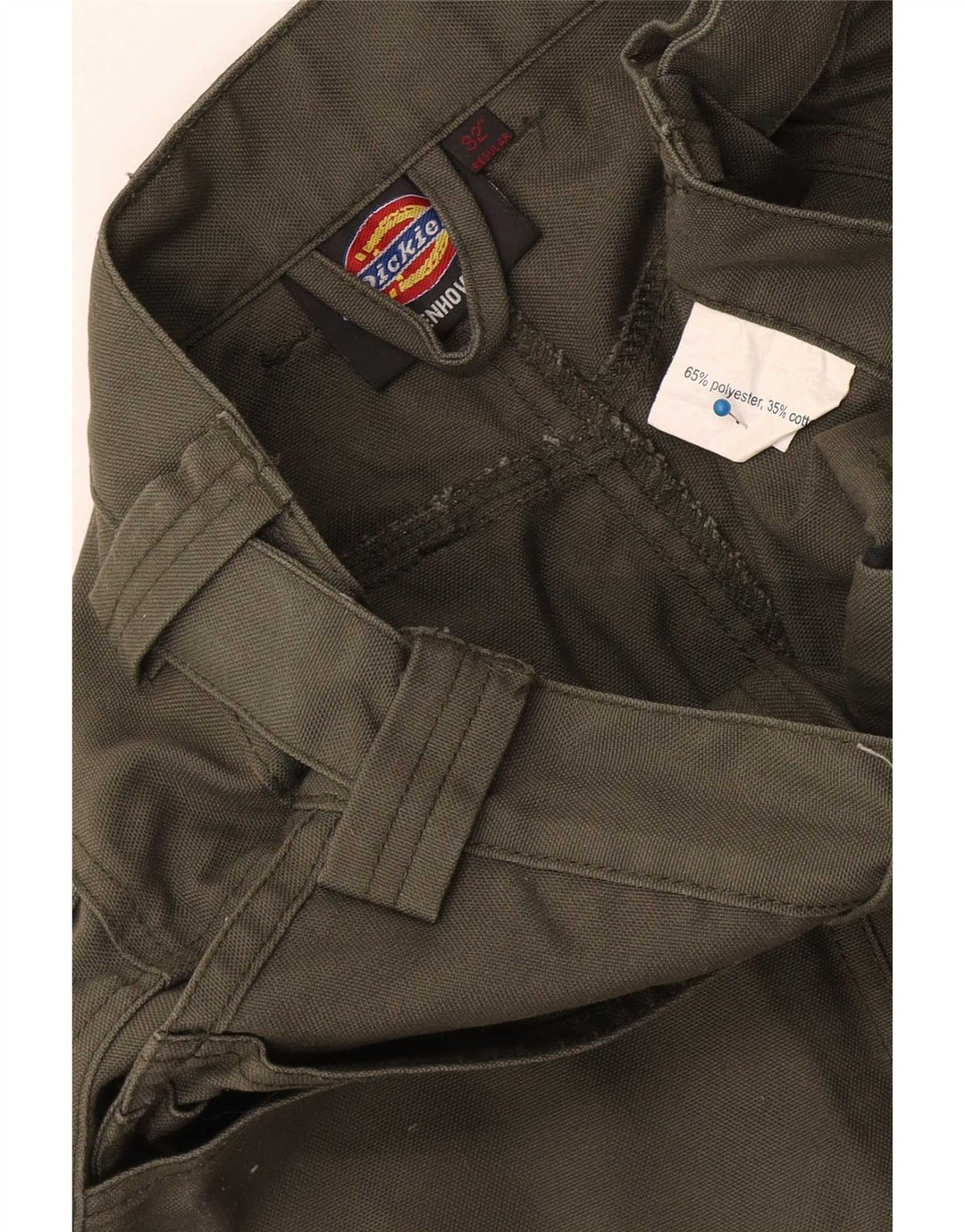 Calças cargo retas masculinas Dickies W28 L31 cáqui Colourblock poliéster