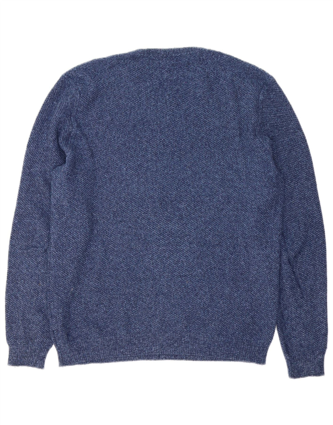 Suéter masculino Massimo Dutti com gola redonda, algodão azul marinho médio
