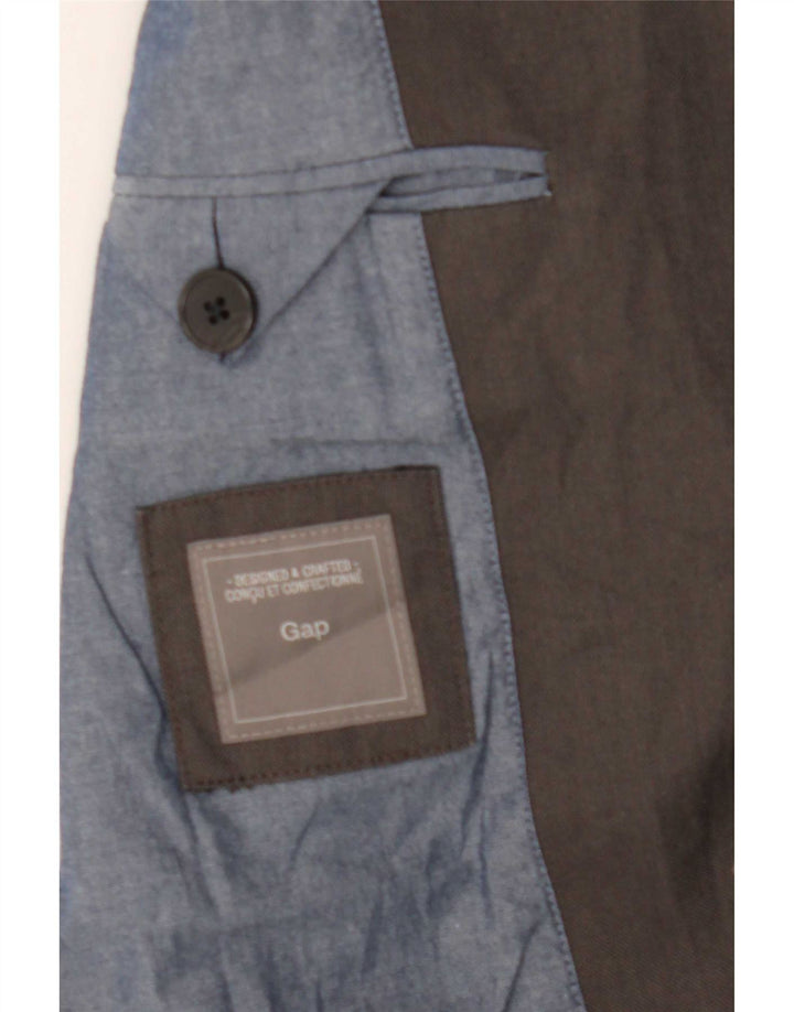 Jaqueta blazer masculina Gap com 2 botões Reino Unido 38 algodão cinza médio