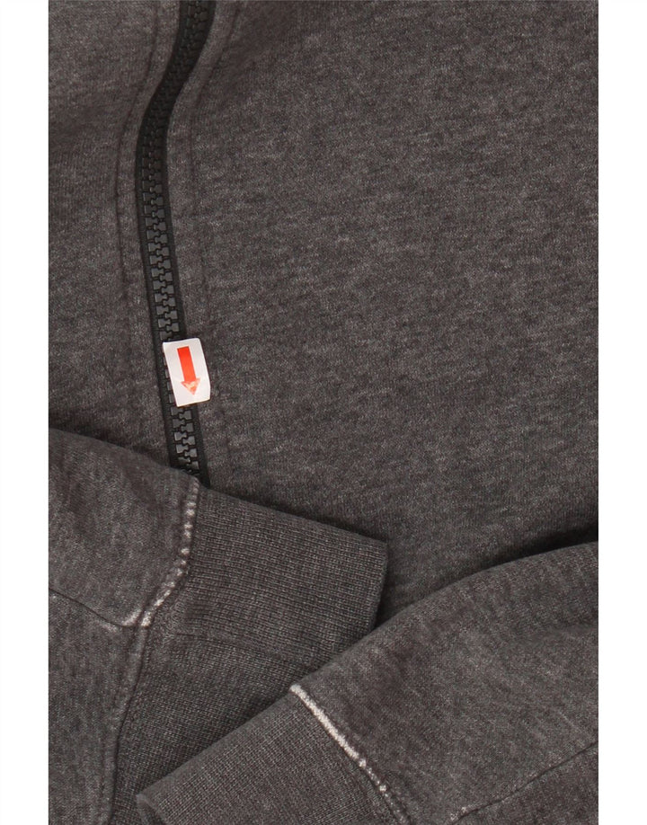 Suéter masculino NIKE com capuz e zíper grande cinza algodão