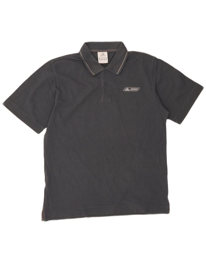 Camisa polo masculina ADIDAS algodão cinza médio
