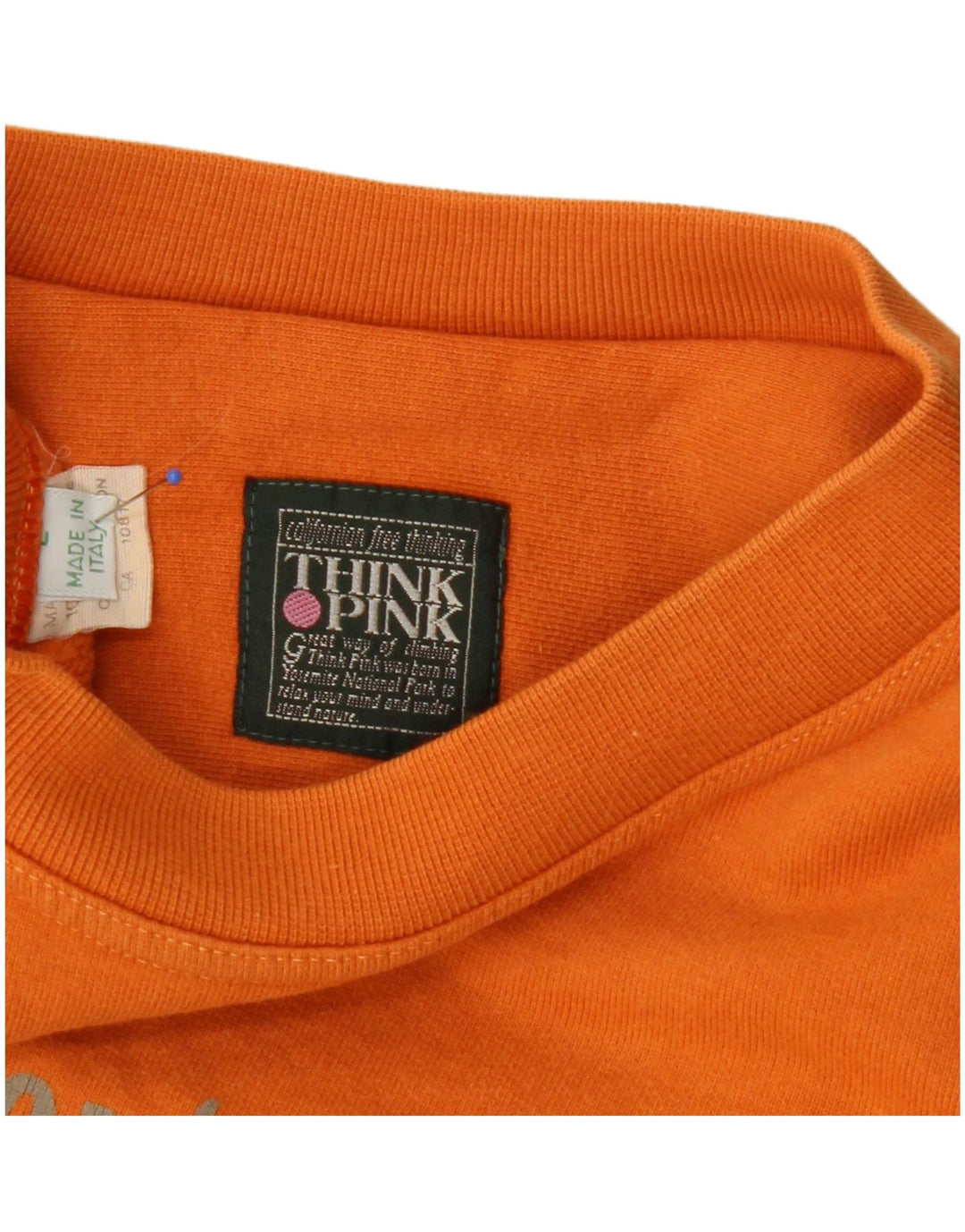 Suéter feminino com estampa gráfica grande Think Pink UK 16 grande laranja