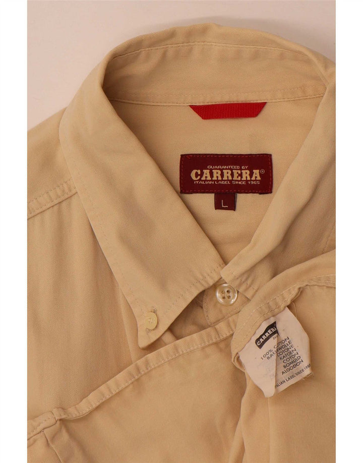 Camisa masculina Carrera grande algodão bege