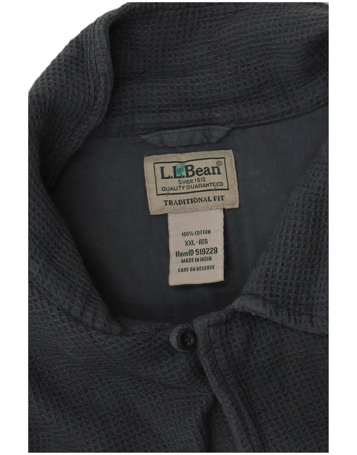 L.L.Bean Camisa masculina de manga curta com ajuste tradicional 2XL algodão verde