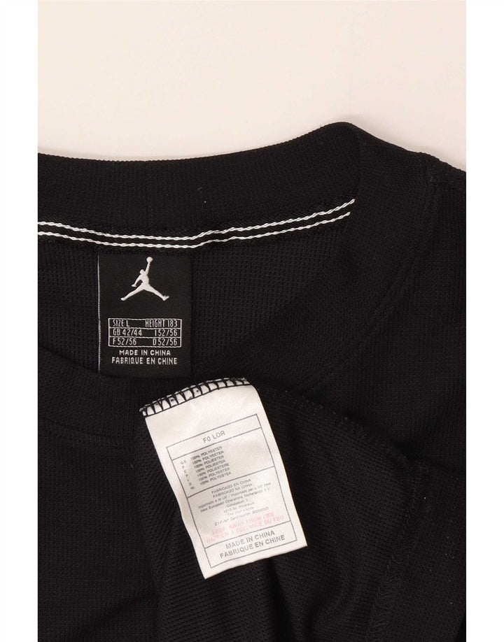 Jordan Mens Graphic Top Manga Longa Reino Unido 42/44 Grande Poliéster Preto