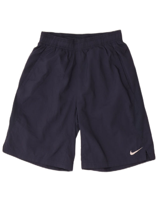 Shorts esportivos Nike Boys Dri Fit 12-13 anos grandes azul marinho poliéster