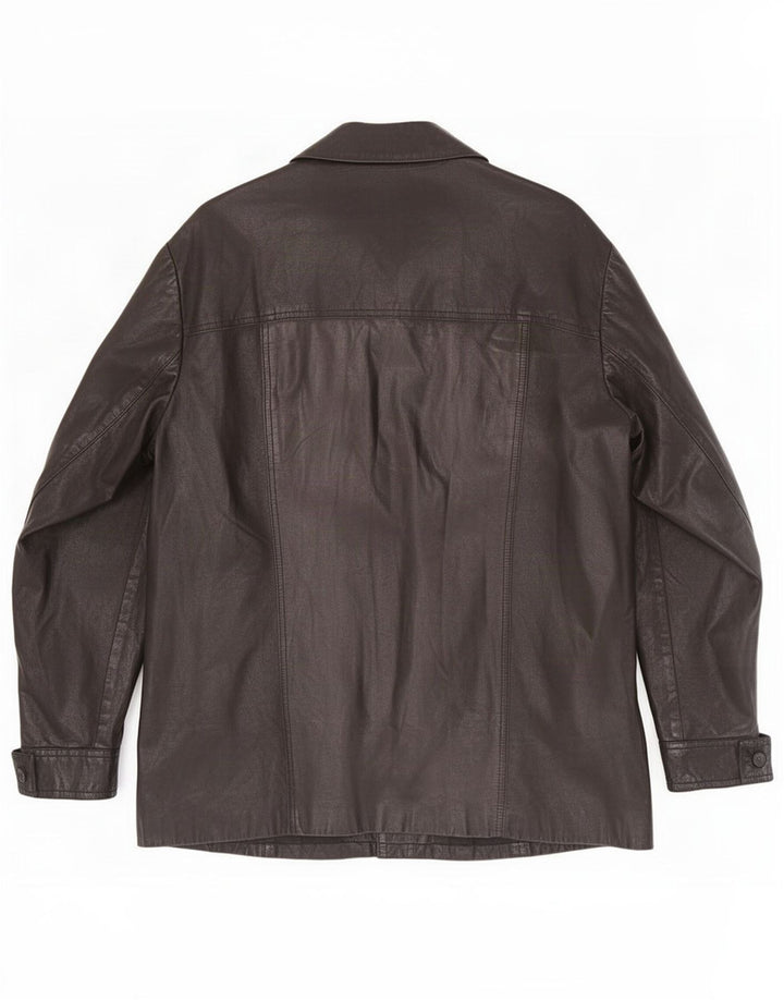 Jaqueta de couro masculina vintage UK 38 média preta