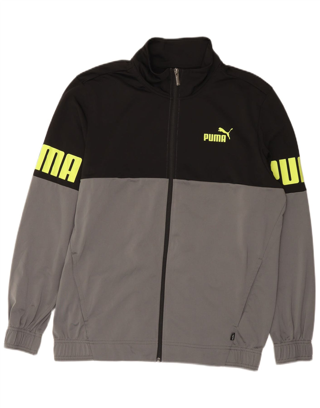 PUMA Mens Graphic Full Tracksuit Grande Preto Colourblock Poliéster