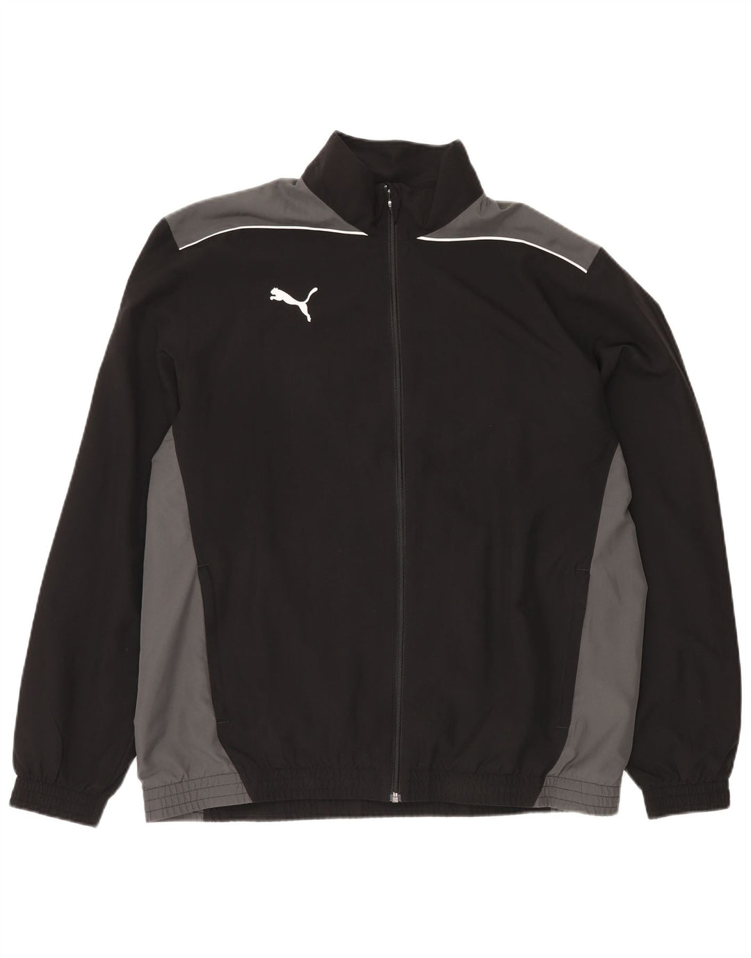 PUMA Mens Tracksuit Top Jacket XL Preto Colourblock Poliéster