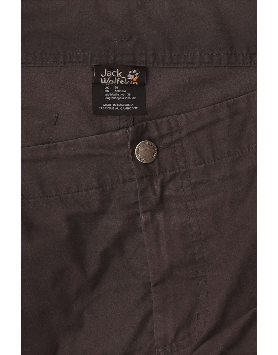 Calça cargo masculina JACK WOLFSKIN W36 L32 algodão cinza