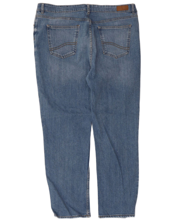 Calça jeans feminina Fat Face Chesham Girlfriend Straight Reino Unido 16 Grande W36 L27 Azul