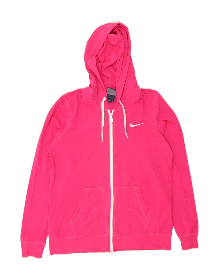 NIKE Womens Zip Hoodie Sweater UK 16 Large Pink Cotton Vintage Nike and Second-Hand Nike from Messina Hembry 