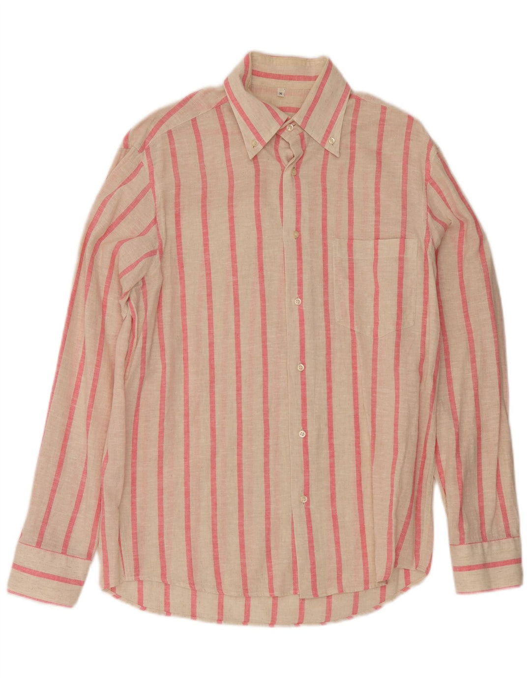 Camisa masculina vintage média risca de giz branca