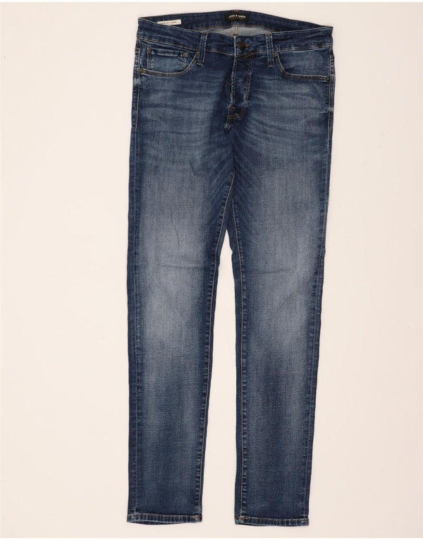 Jack & Jones Masculino GLENN Slim Jeans W34 L34 Azul Algodão