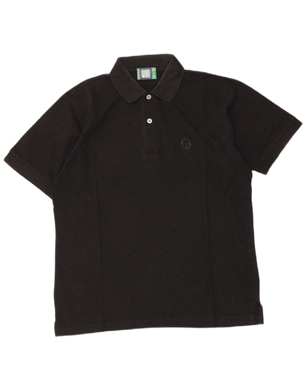 Camisa polo masculina de ajuste solto Sergio Tacchini XS de algodão preto
