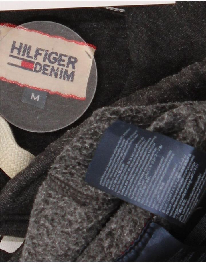Suéter com capuz gráfico masculino Tommy Hilfiger algodão cinza médio