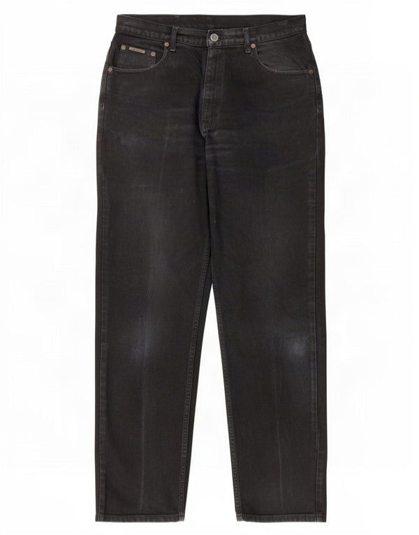 Calça jeans reta masculina Calvin Klein W33 L33 algodão preto