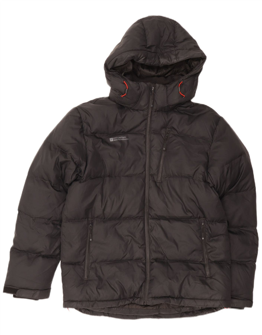 Jaqueta masculina acolchoada com capuz Mountain Warehouse UK 38 nylon preto médio