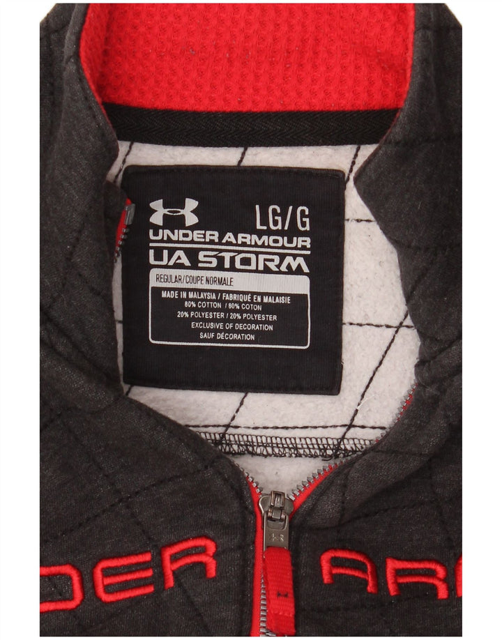 Under ARMOR Jaqueta masculina de treino regular fit grande bloco colorido cinza