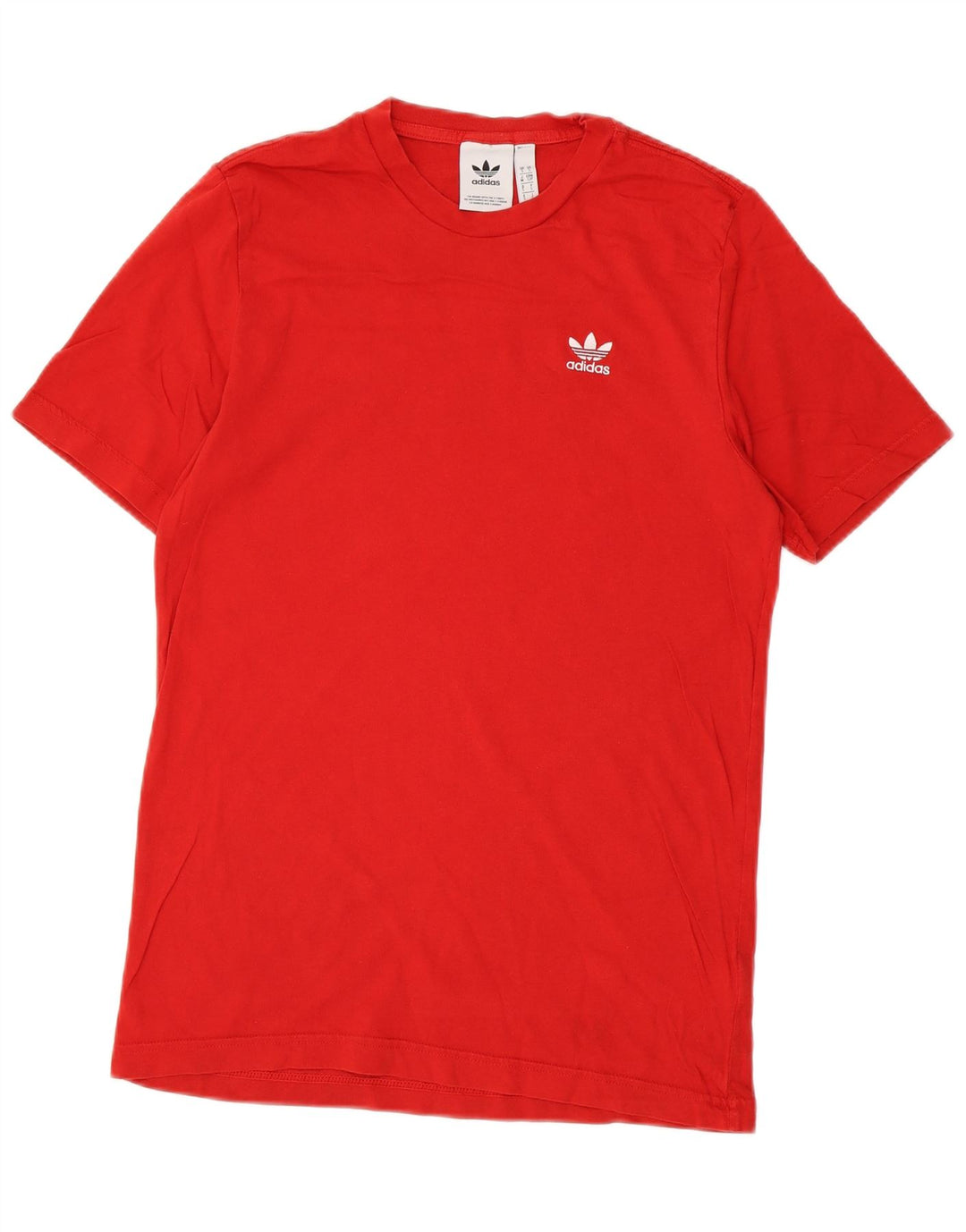 Adidas Mens T-Shirt Top Pequeno Algodão Vermelho