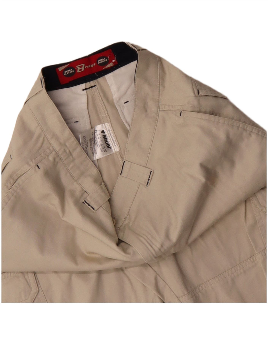 Shorts cargo masculino Brugi W28 pequeno algodão bege