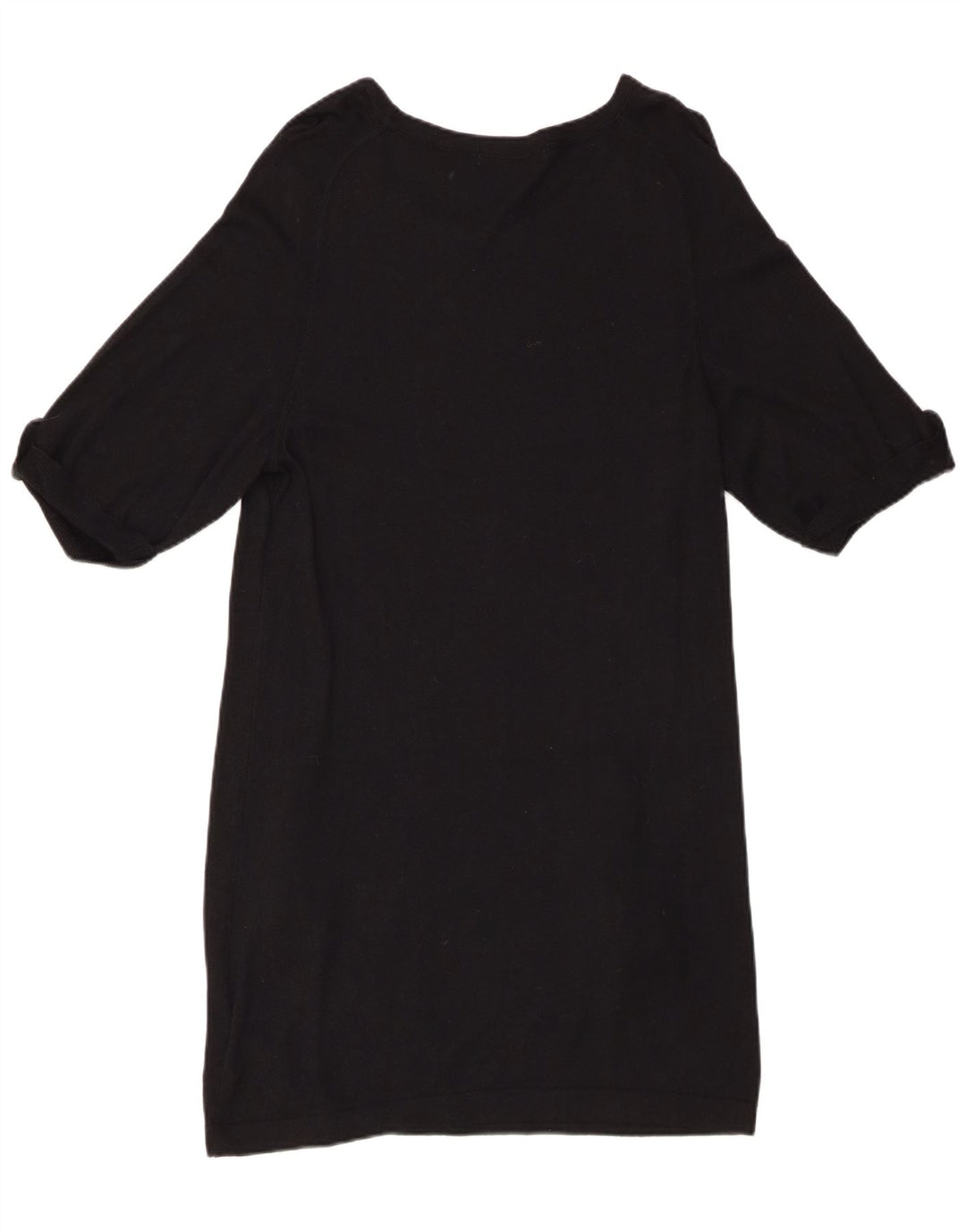Vestido jumper feminino de manga curta Marks & Spencer Reino Unido 12 médio preto