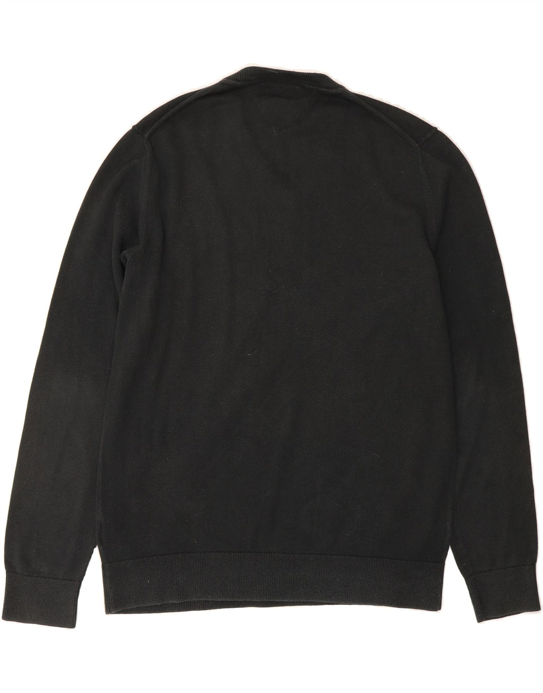 TOMMY HILFIGER Mens V-Neck Jumper Sweater Large Black Cotton Vintage Tommy Hilfiger and Second-Hand Tommy Hilfiger from Messina Hembry 