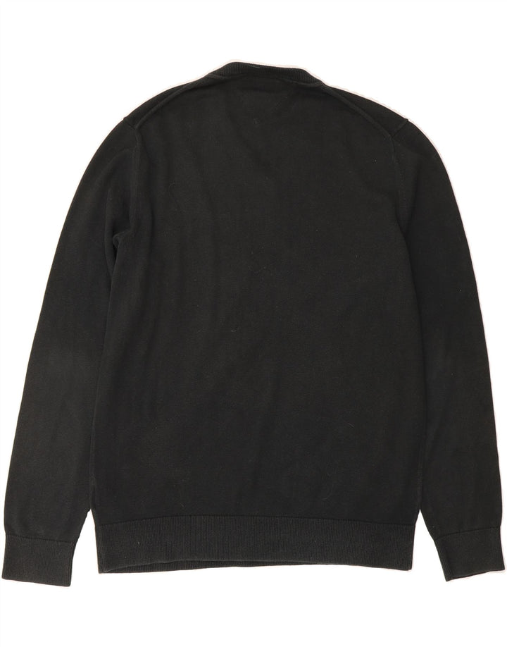 TOMMY HILFIGER Mens V-Neck Jumper Sweater Large Black Cotton Vintage Tommy Hilfiger and Second-Hand Tommy Hilfiger from Messina Hembry 