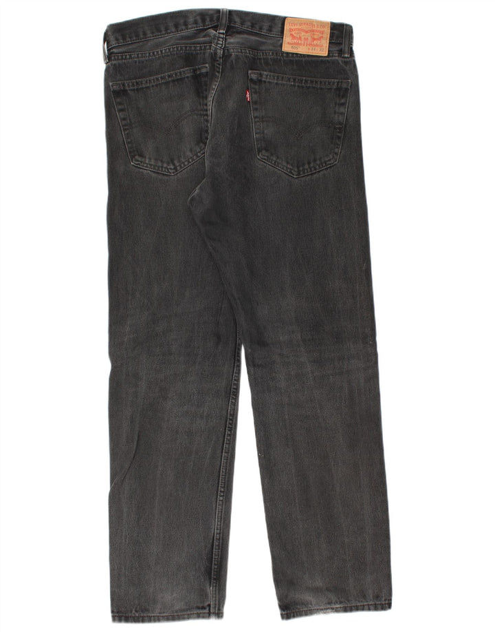Calça jeans masculina Levi's 505 Straight W34 L32 cinza algodão