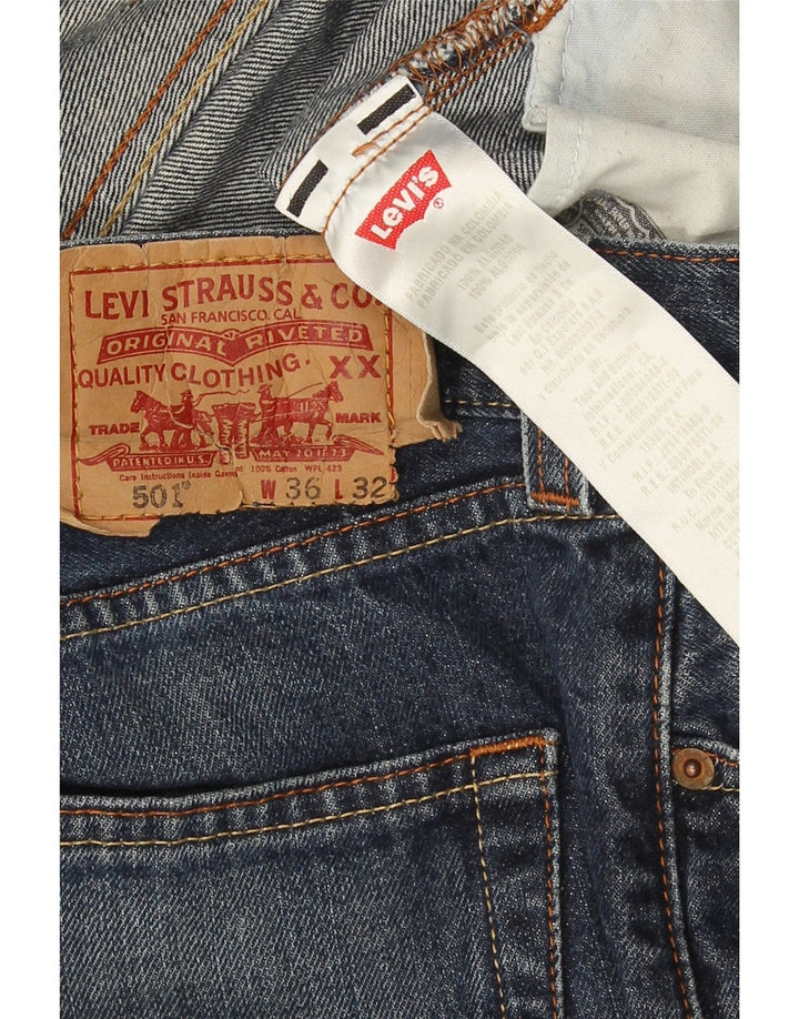 Levi's Masculino 501 Straight Jeans W36 L32 Azul Algodão