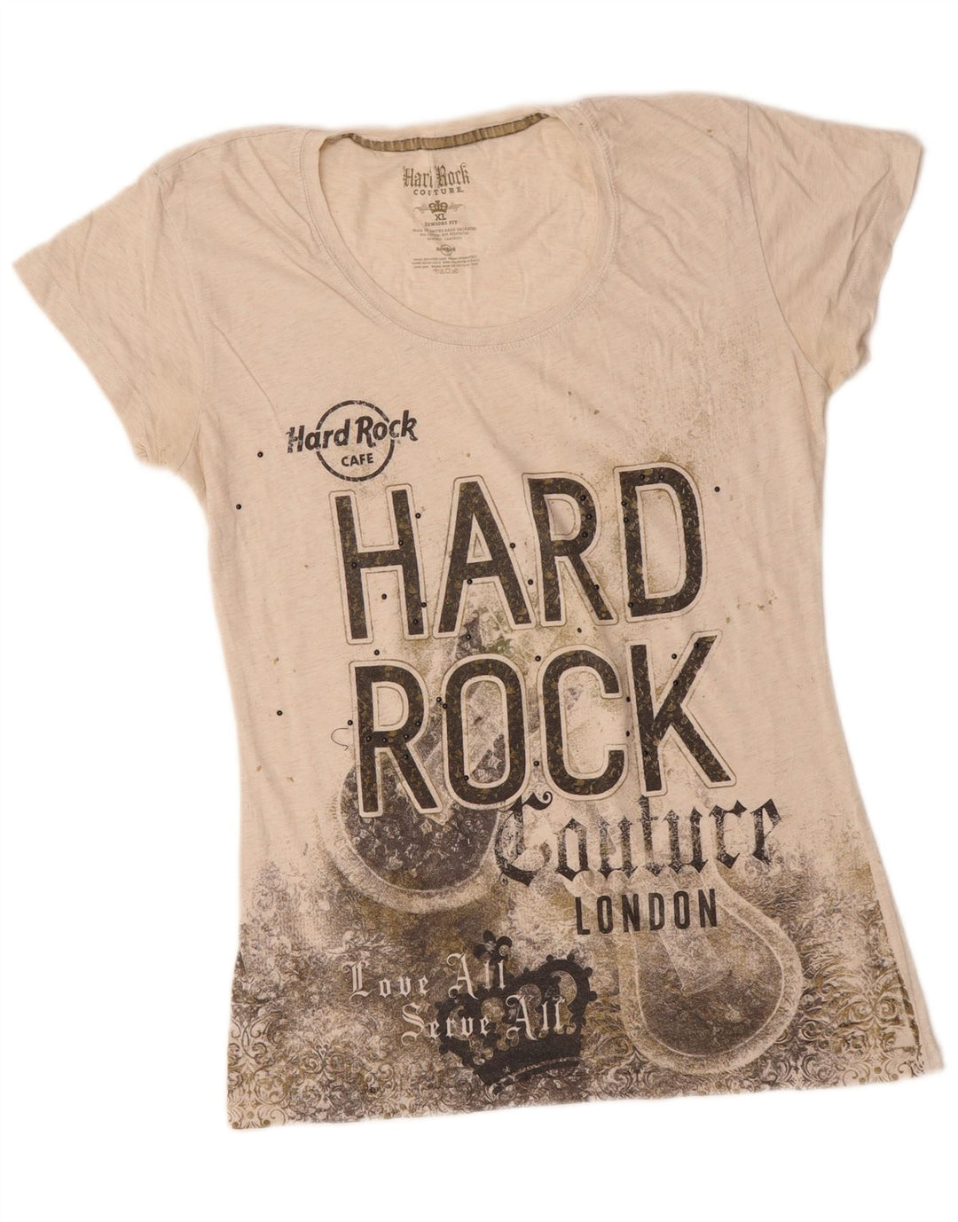 Camiseta gráfica HARD ROCK CAFE Girls London 15-16 anos XL off white